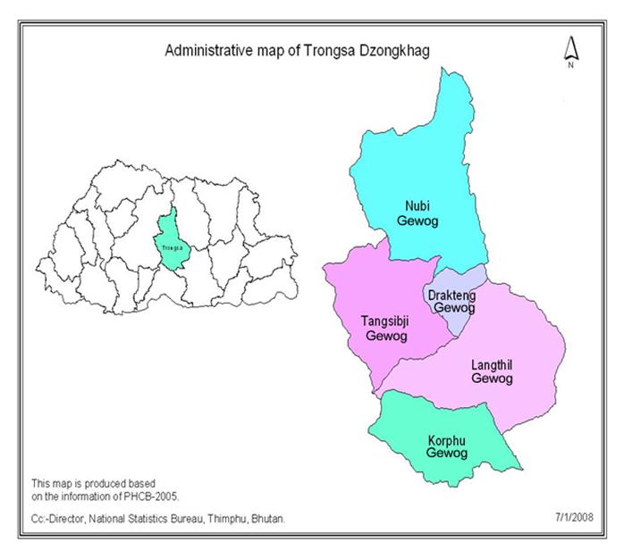 Trongsa-map